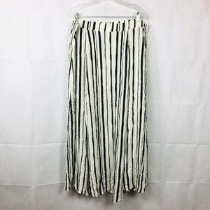 Eloquii Cream Black Stripe Maxi Skirt Sz 18 New